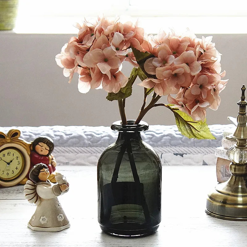 Bundle Silk Hydrangea Autumn Vase for Home Decor