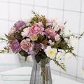 Bundle Silk Hydrangea Autumn Vase for Home Decor