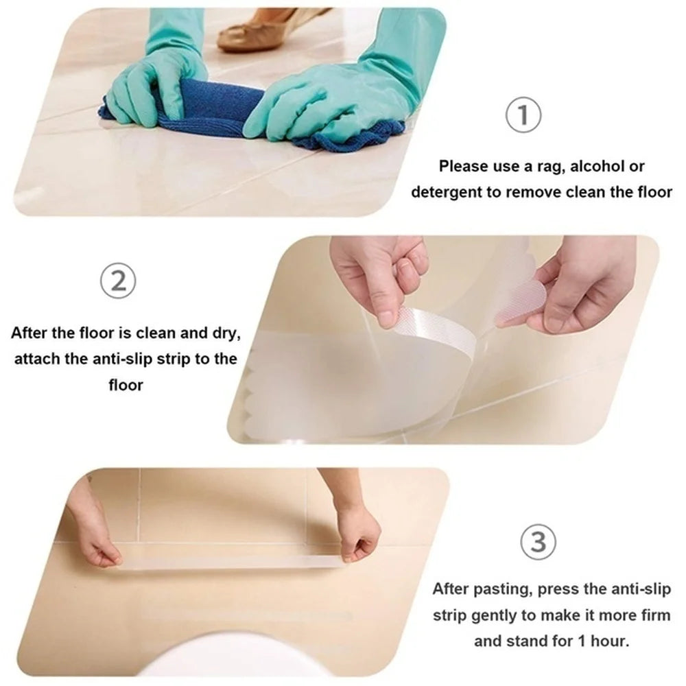 12PCS Bathroom Slip Transparent Pad