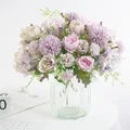 Bundle Silk Hydrangea Autumn Vase for Home Decor