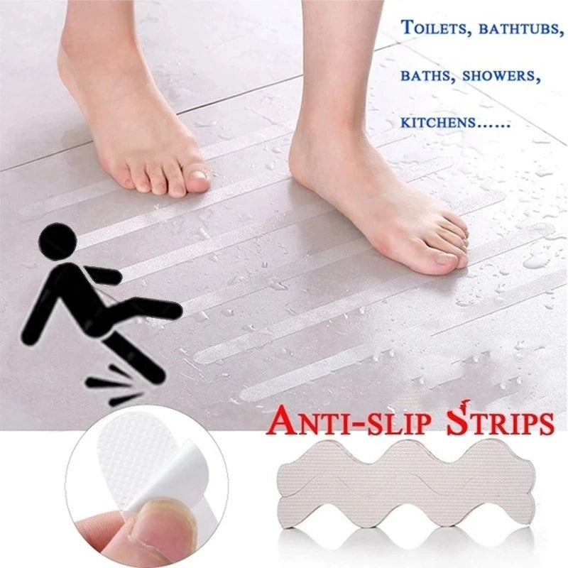 12PCS Bathroom Slip Transparent Pad