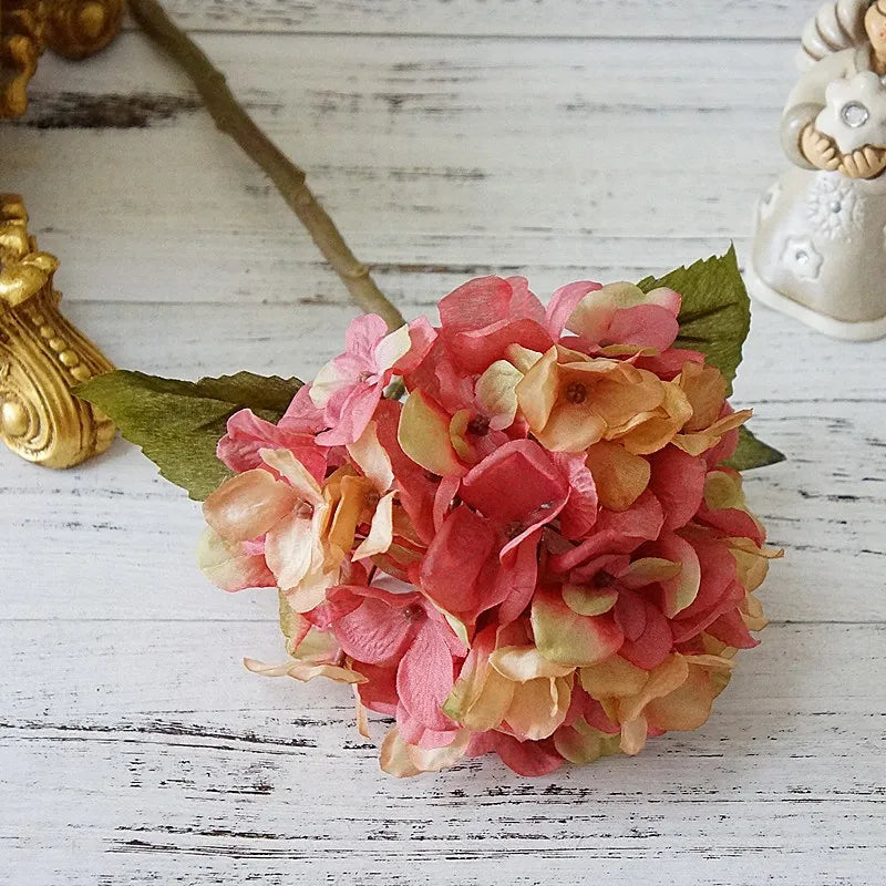 Bundle Silk Hydrangea Autumn Vase for Home Decor