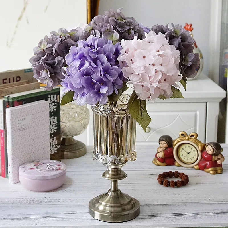 Bundle Silk Hydrangea Autumn Vase for Home Decor