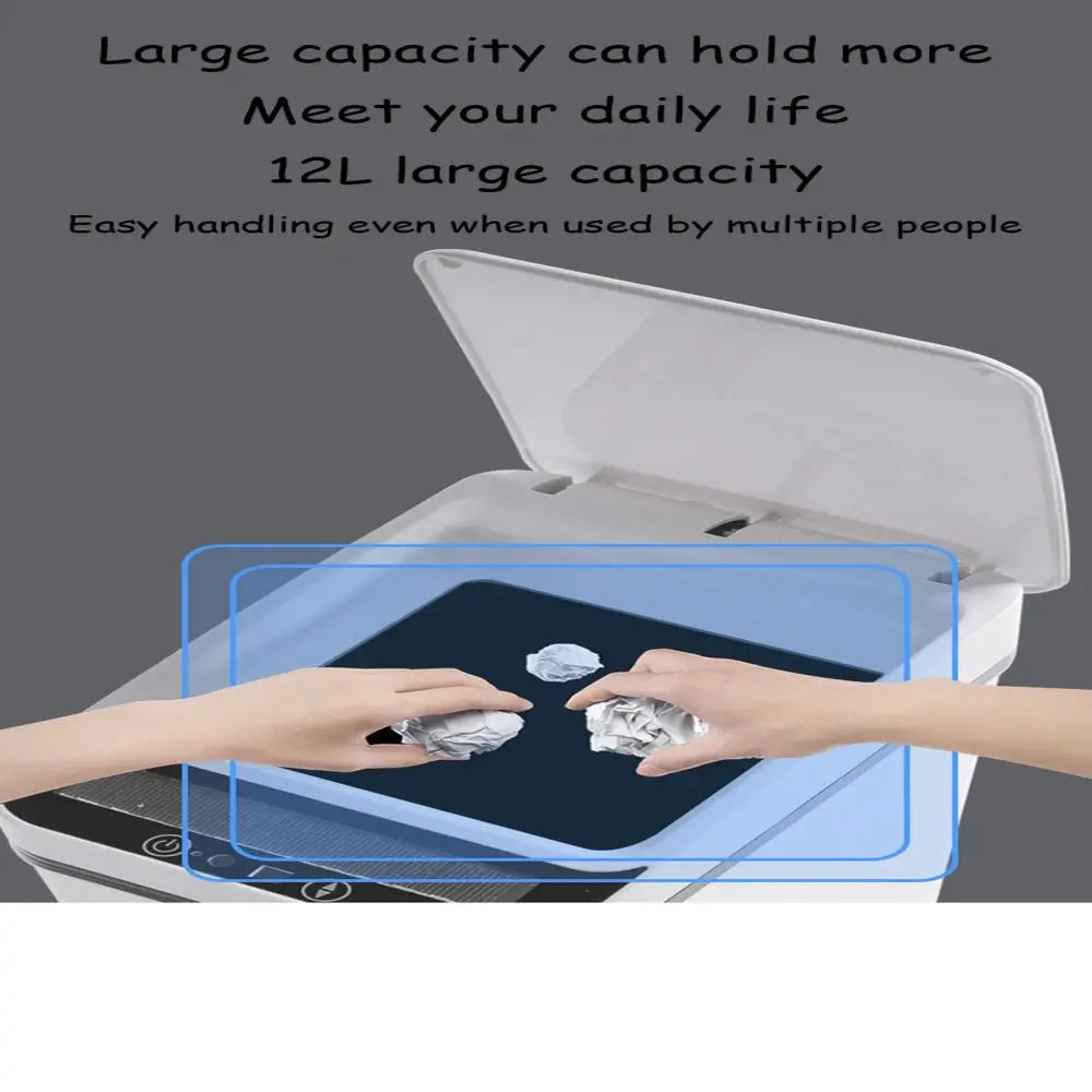 Bathroom Touchless Trash,12L Motion Sensor-Activated