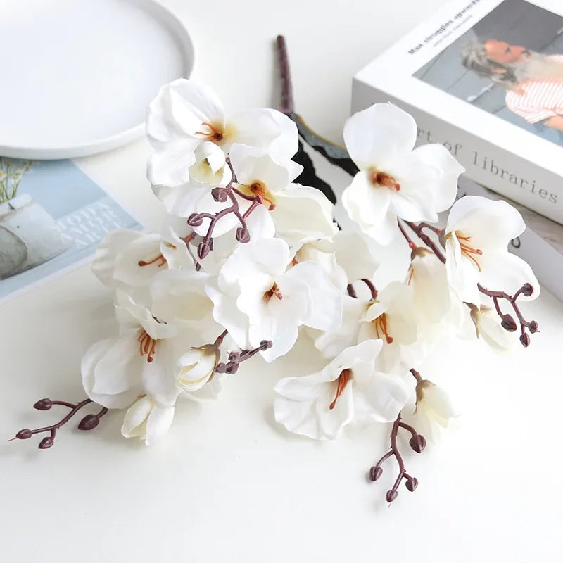 High Quality 5 Forks 20 Head Artificial Magnolia Flower
