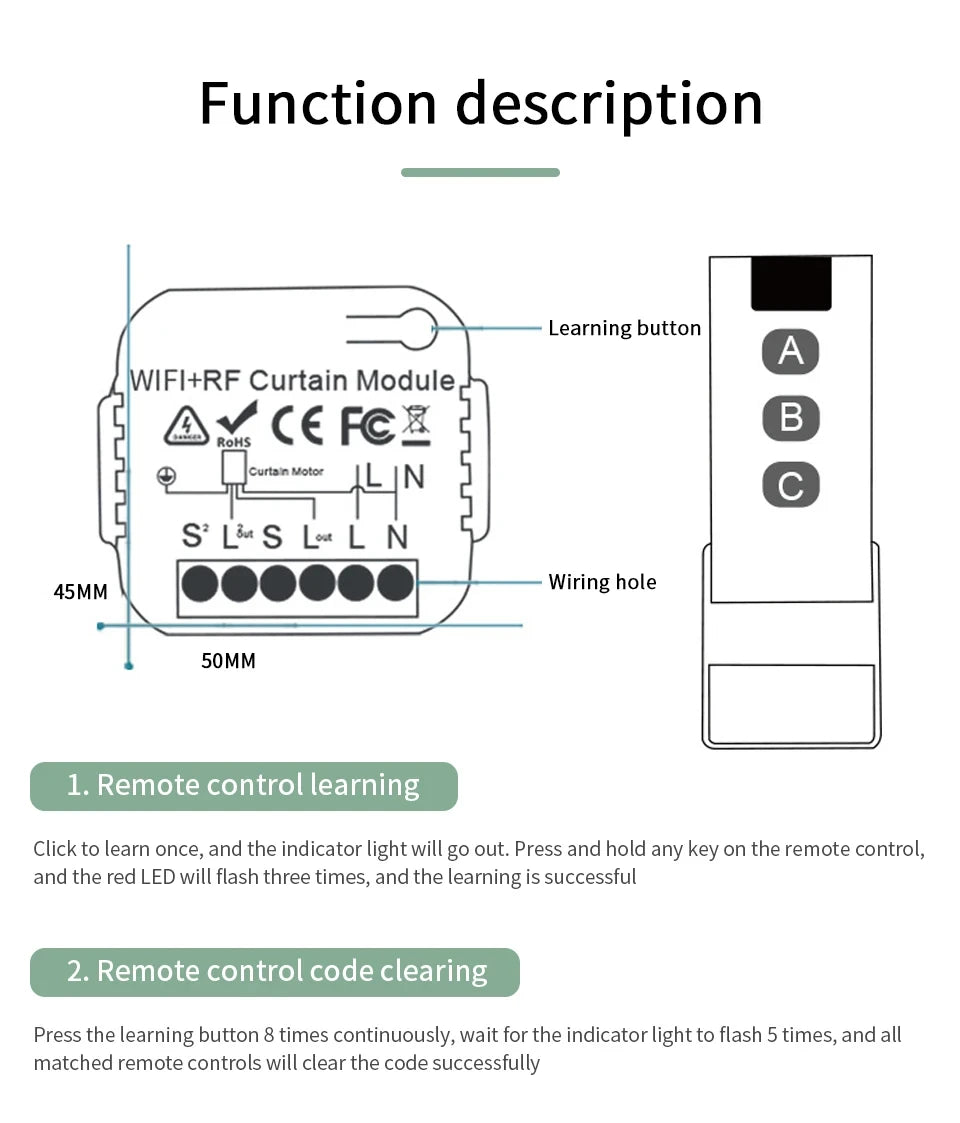 Tuya Smart WiFi Curtain Switch