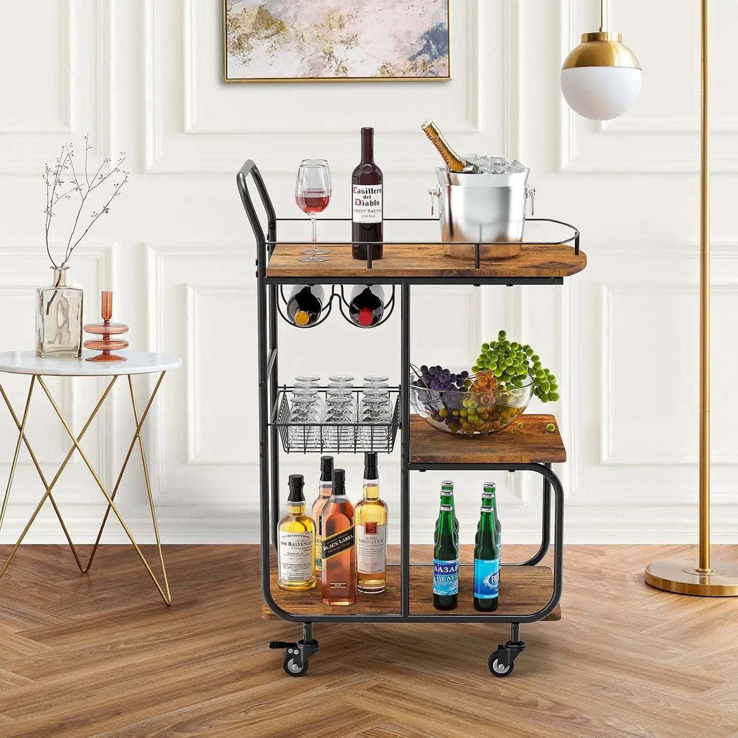 Bar Cart for Home, Liquor Beverage