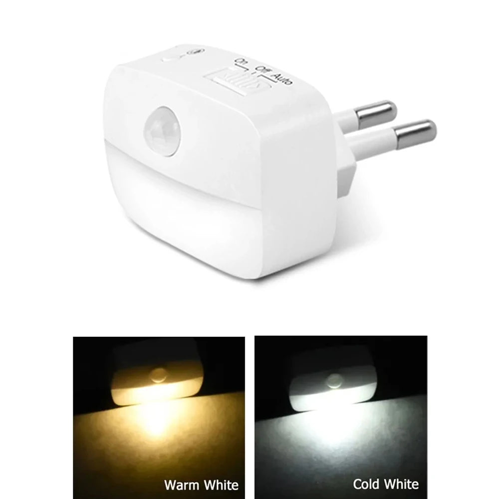 LED Night Light EU Plug In Smart Motion Sensor Light