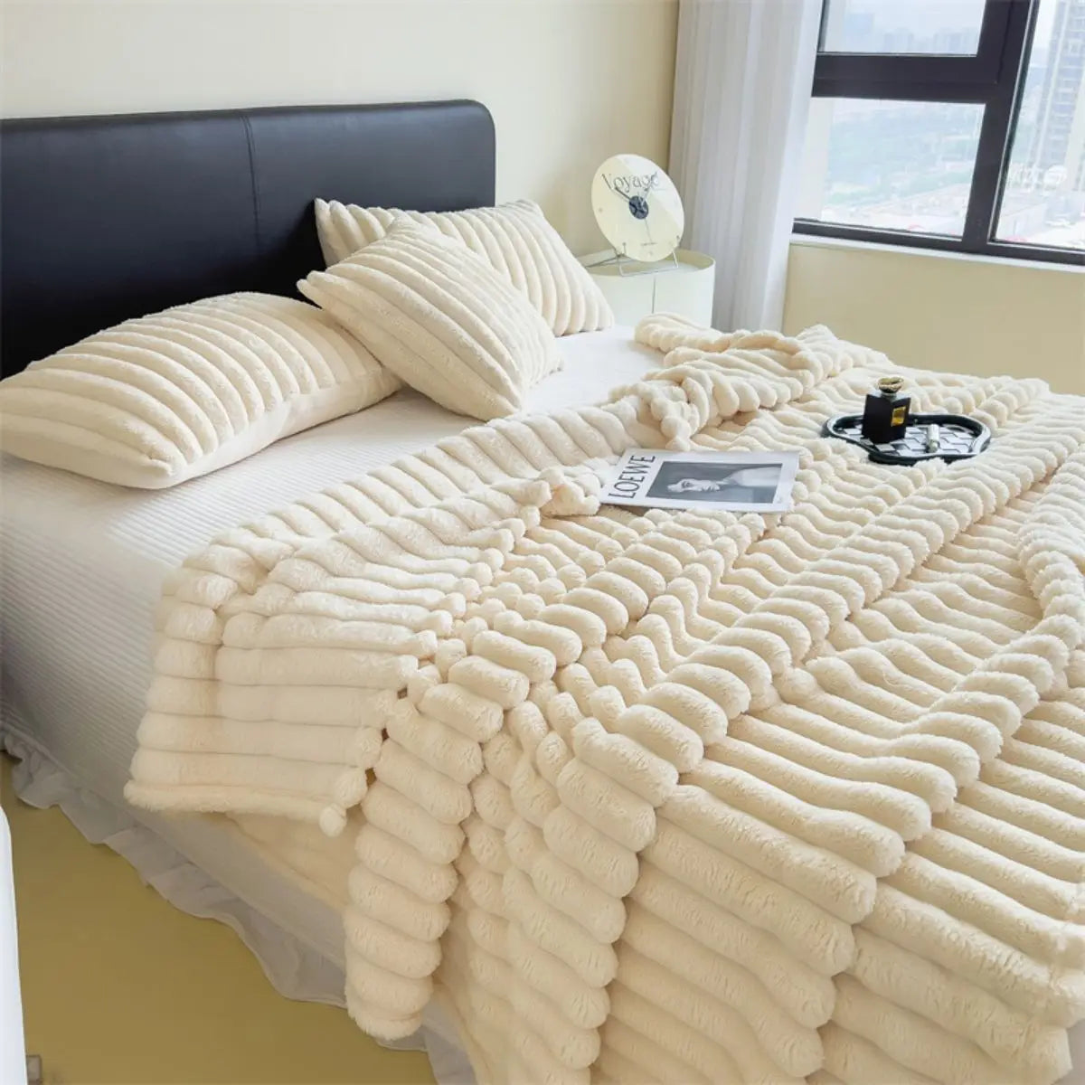 New Artificial Rabbit Plush Autumn Warm Blankets