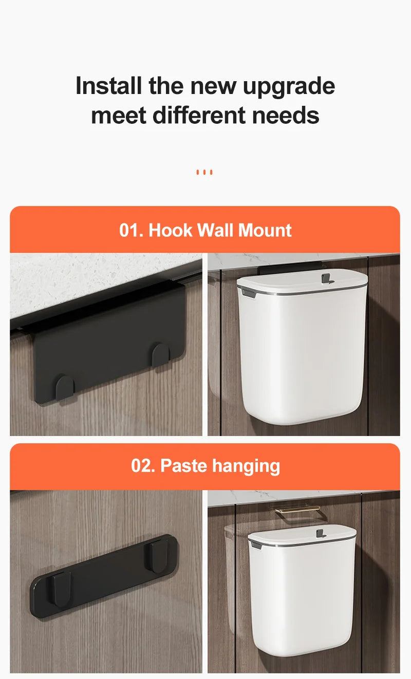 Can Wall Mounted Hanging Trash With Lid