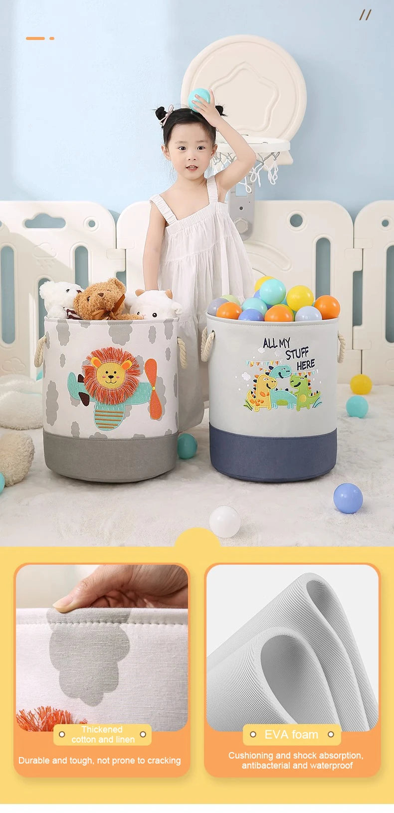 Laundry Basket With Handle Storage Organizer new