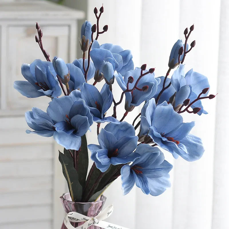 High Quality 5 Forks 20 Head Artificial Magnolia Flower