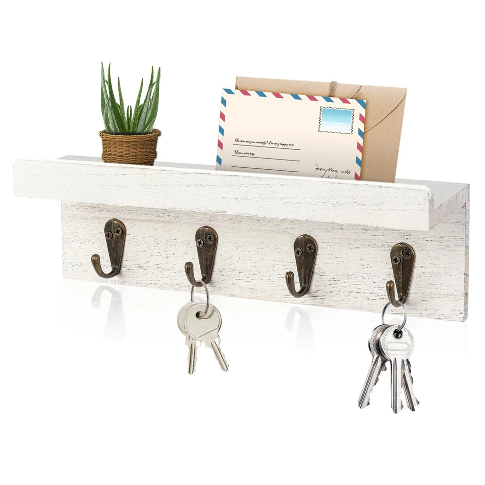 Farmhouse Wooden Key Holder Wall Mounted