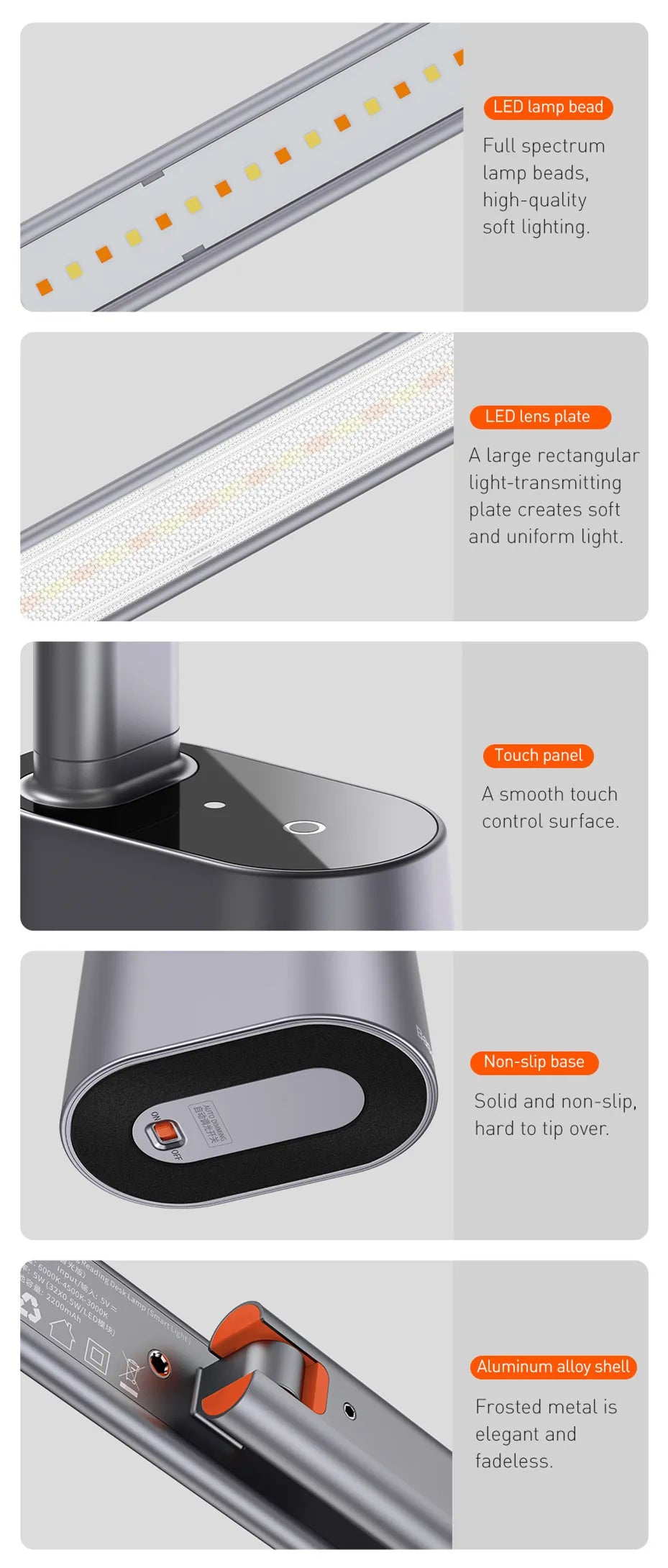 Baseus LED Desk Lamp Foldable Table Lamp Dimmable