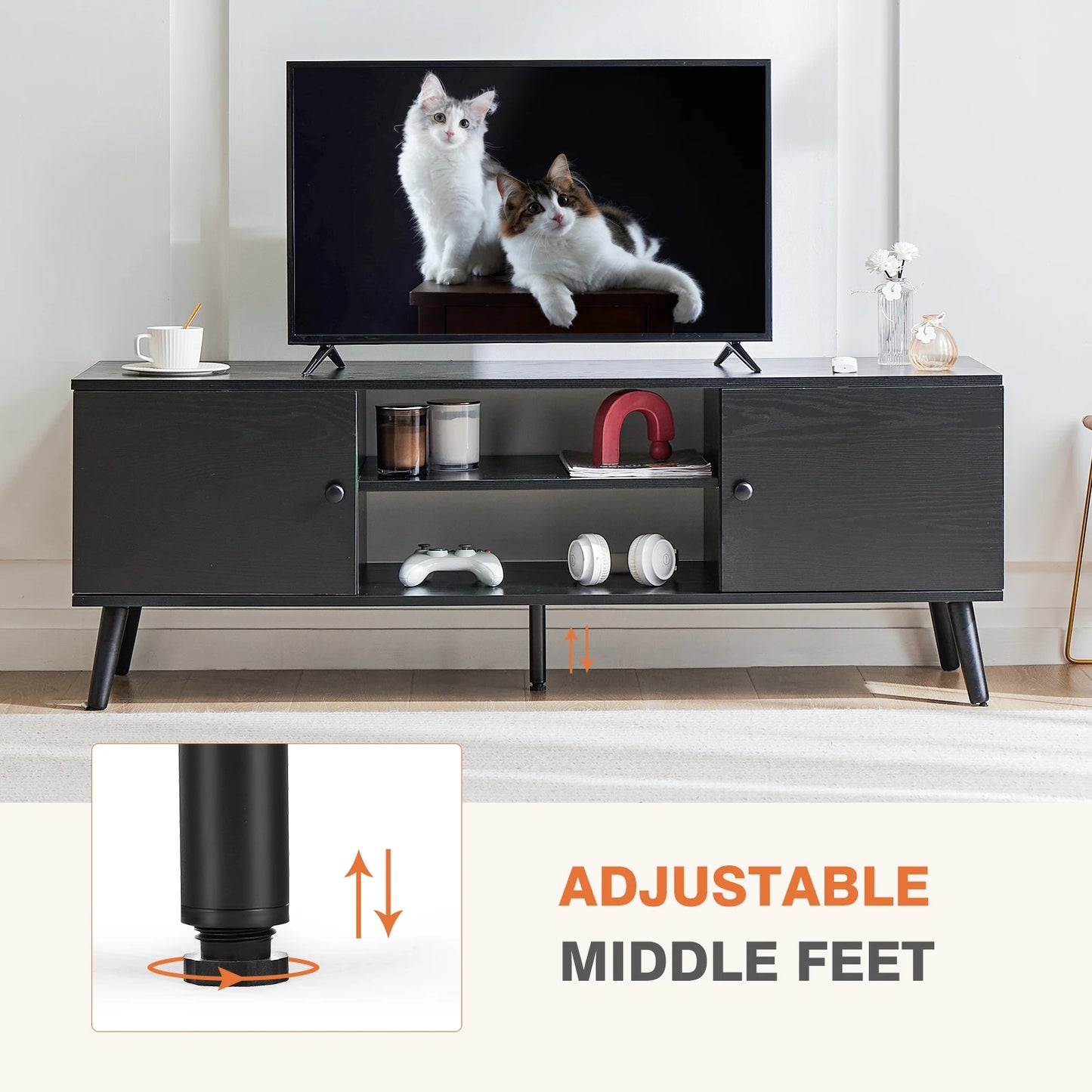 JHK Wooden Stand For Up To 60 Inch TV