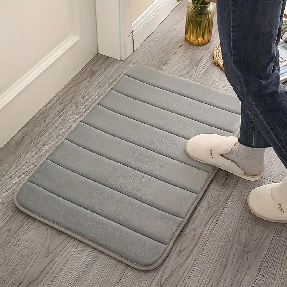 3 Pcs Bathroom Rug Set Soft Foot Mat Absorbent Memory Foam