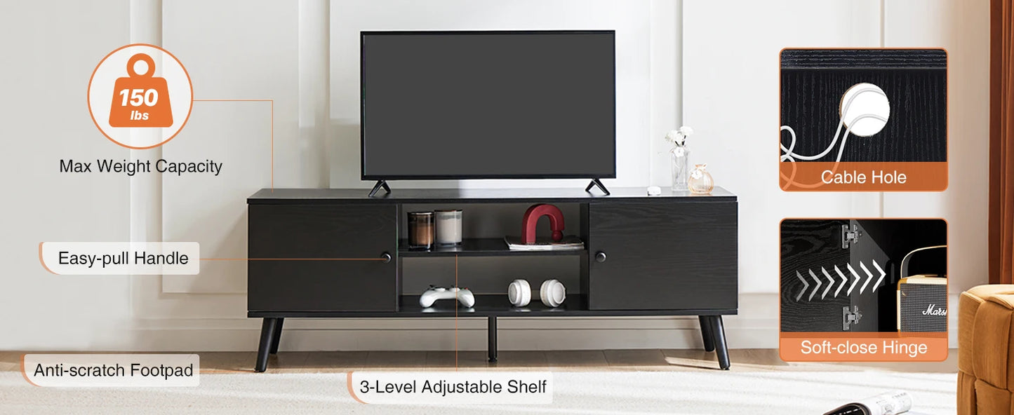 JHK Wooden Stand For Up To 60 Inch TV