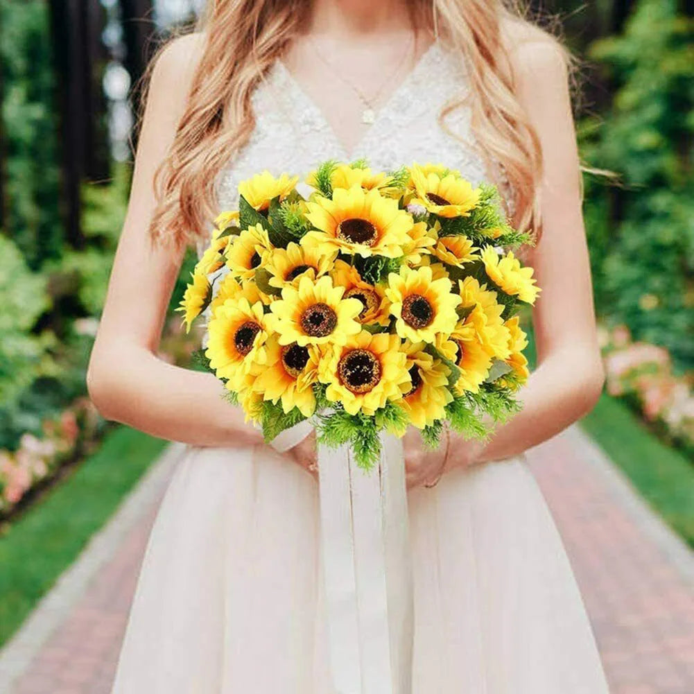 7 Heads Artificial Sunflower Flowers Bouquet