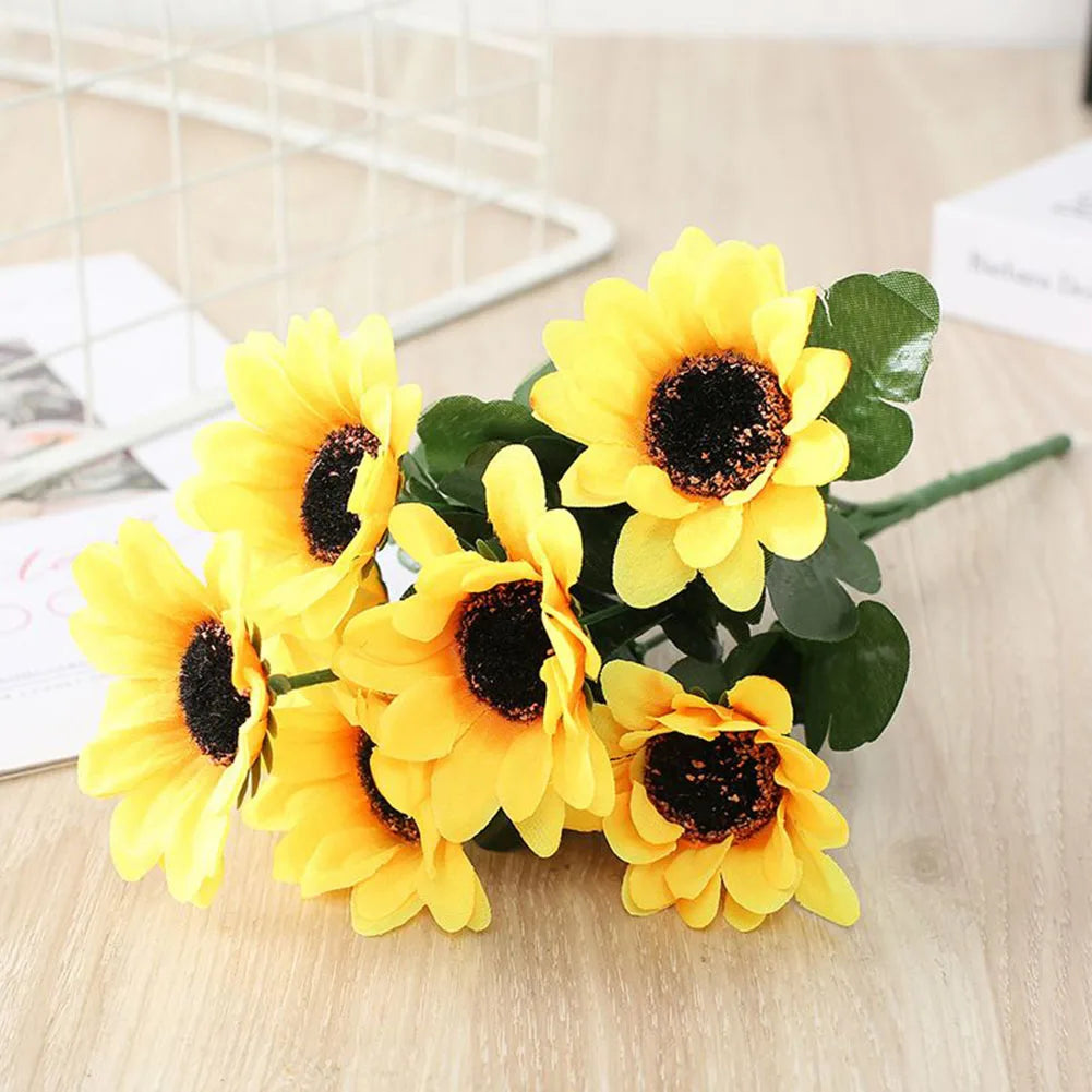 7 Heads Artificial Sunflower Flowers Bouquet