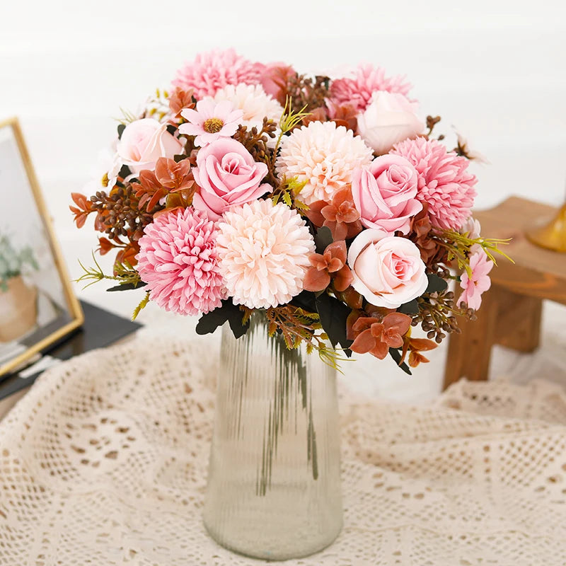 Rose Artificial Dandelion Flowers
