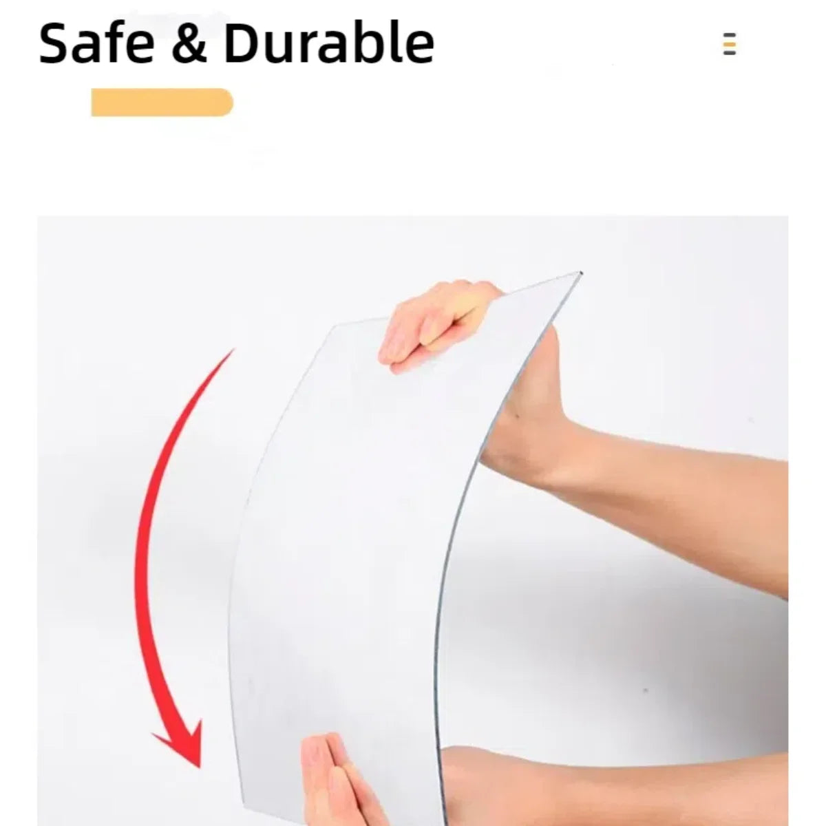 7.87 Inch Heart-shaped Irregular Bathroom Acrylic Shatterproof Mirrors, Non Glass