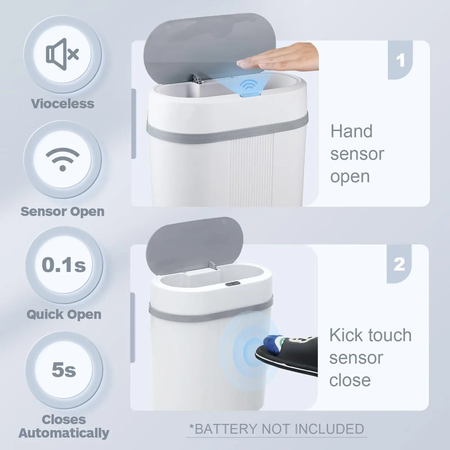 Motion Sensor Bathroom Trash Can