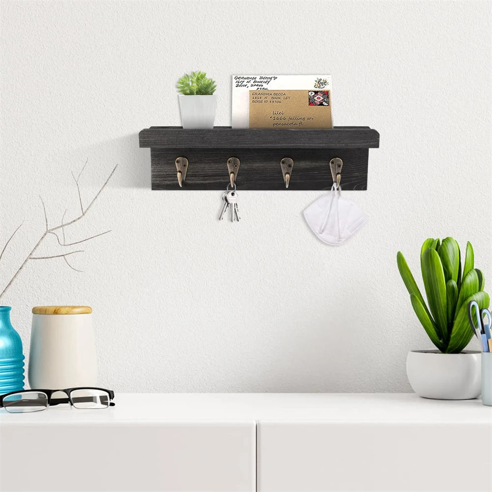 Farmhouse Wooden Key Holder Wall Mounted