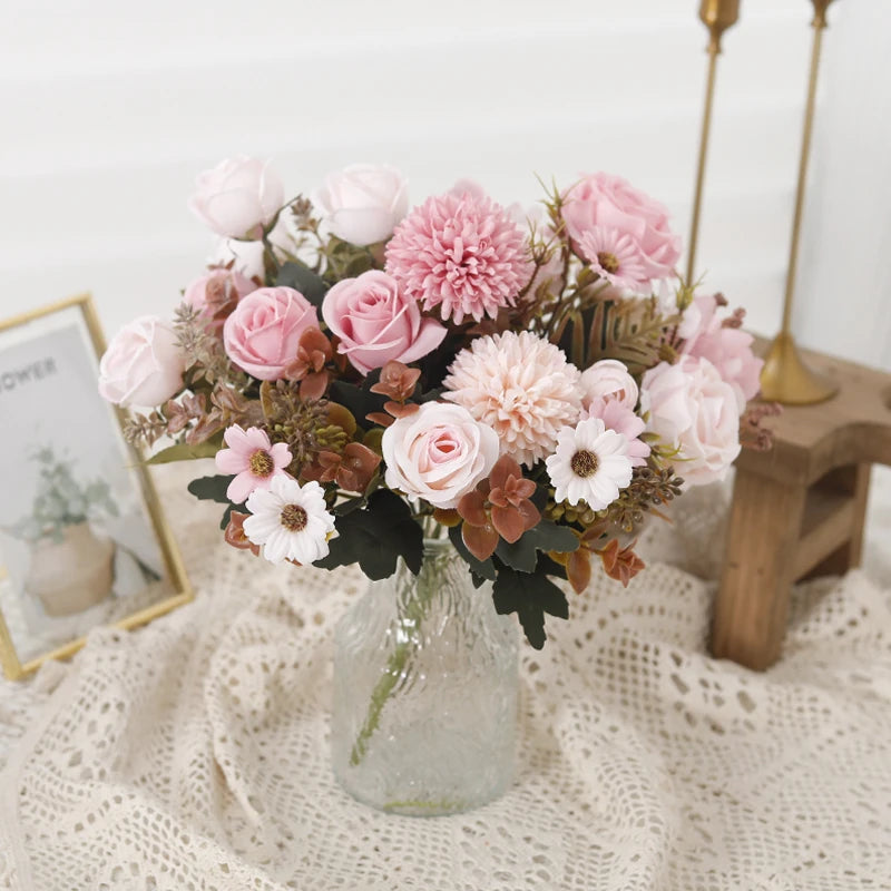 Rose Artificial Dandelion Flowers