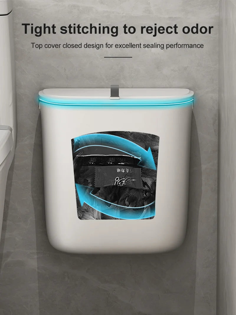 Can Wall Mounted Hanging Trash With Lid