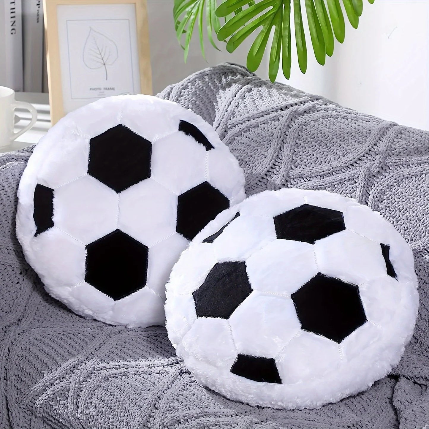 Plush Soccer Ball Throw Pillow Cushion