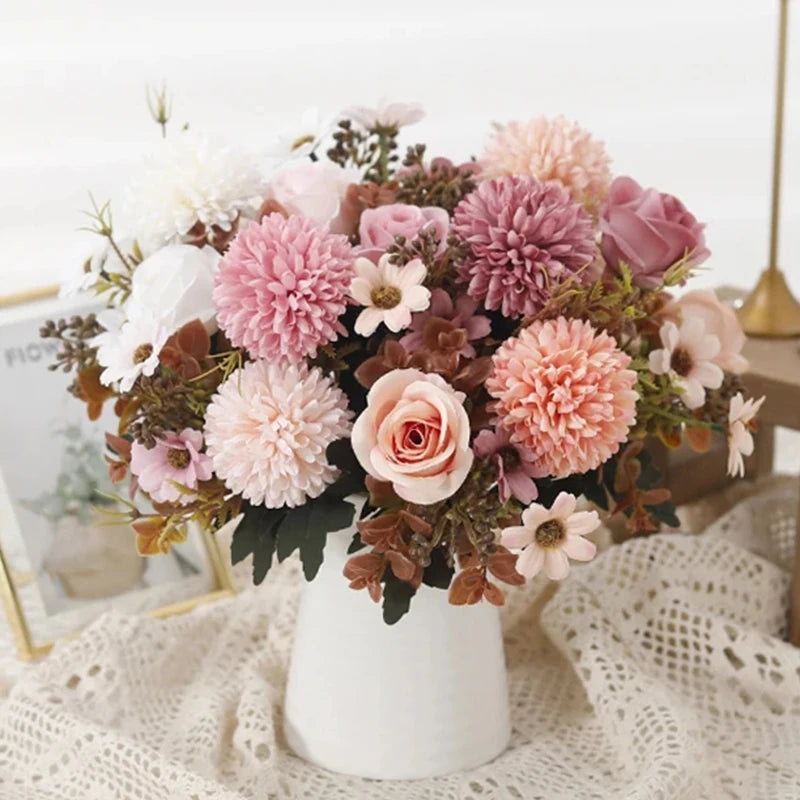 Rose Artificial Dandelion Flowers