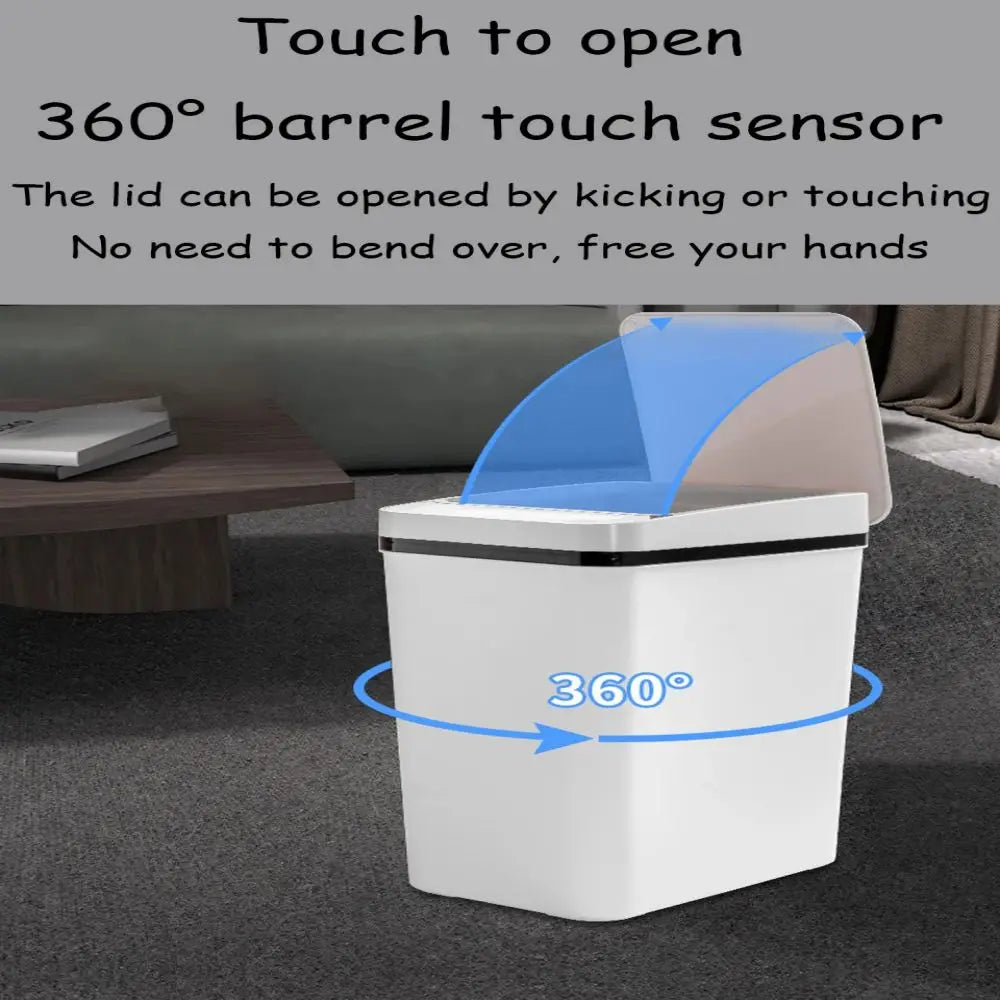Bathroom Touchless Trash,12L Motion Sensor-Activated