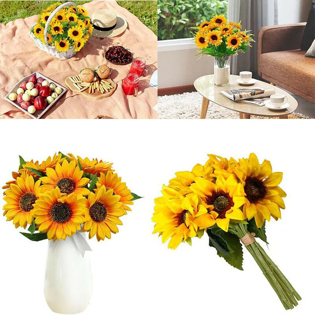 7 Heads Artificial Sunflower Flowers Bouquet