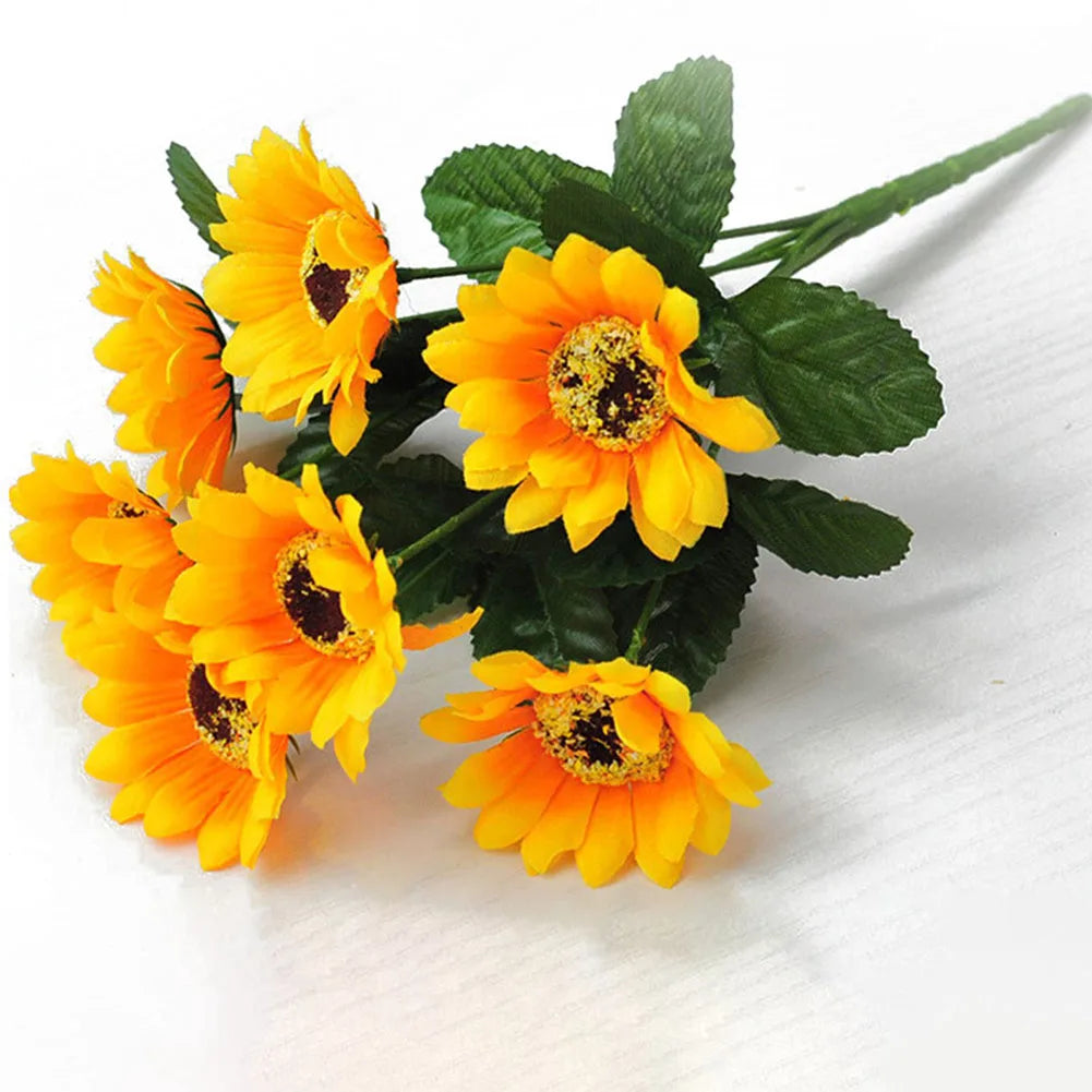 7 Heads Artificial Sunflower Flowers Bouquet