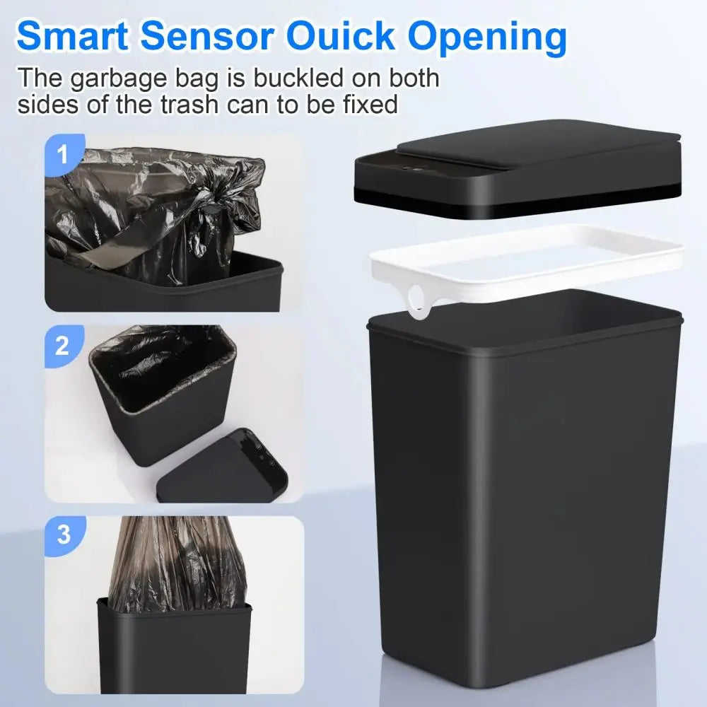 Bathroom Touchless Trash,12L Motion Sensor-Activated