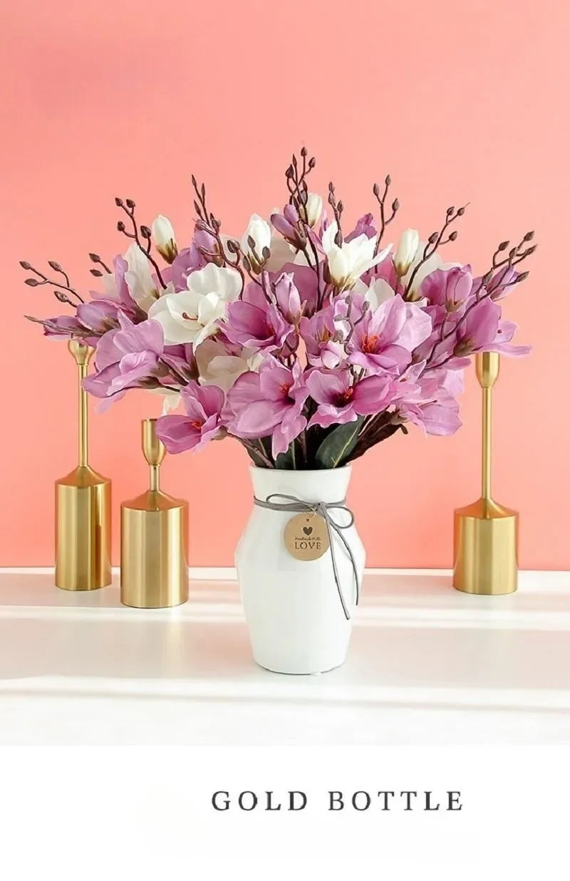 High Quality 5 Forks 20 Head Artificial Magnolia Flower
