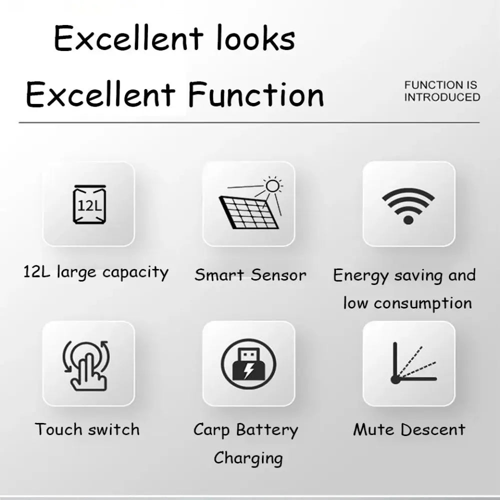 Bathroom Touchless Trash,12L Motion Sensor-Activated