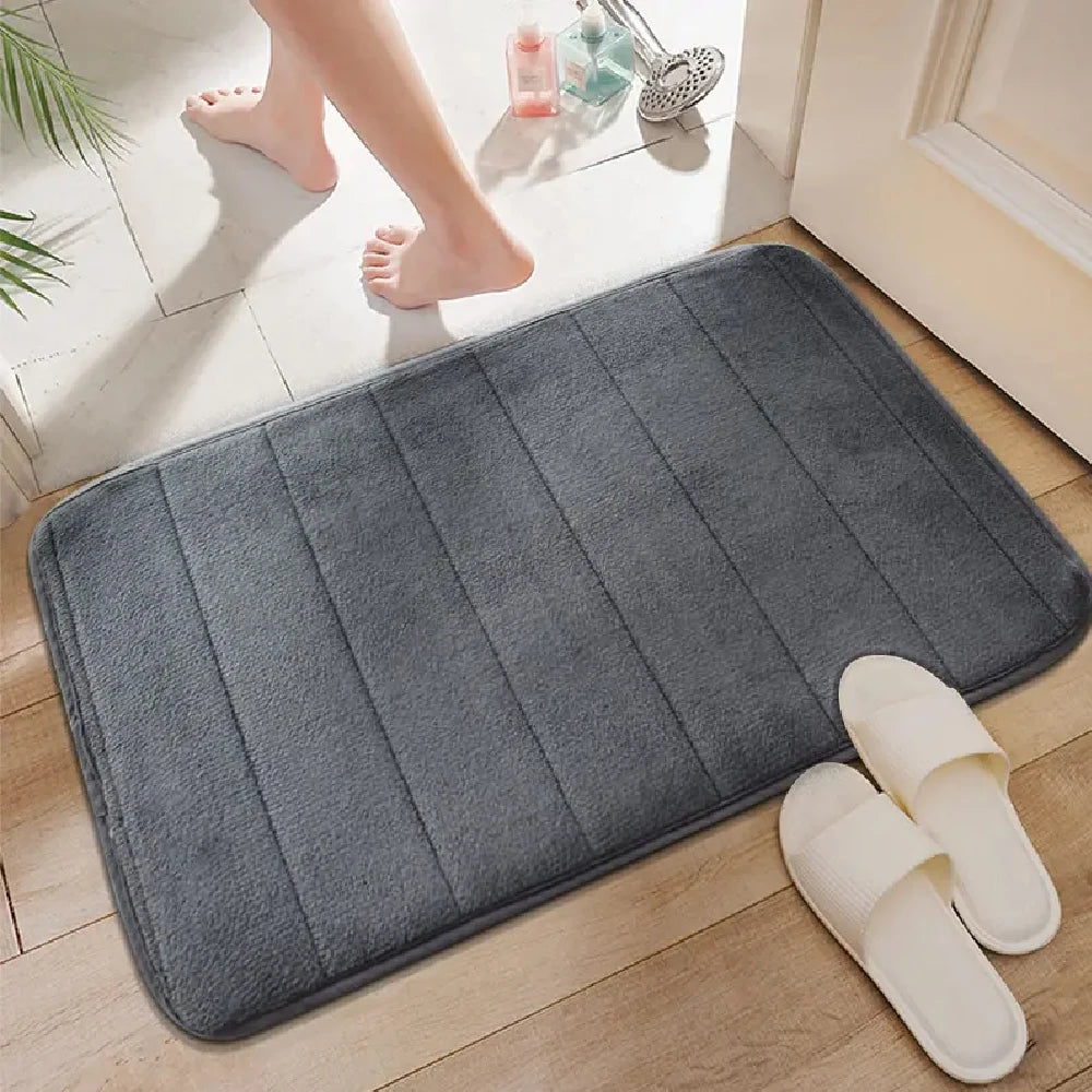 3 Pcs Bathroom Rug Set Soft Foot Mat Absorbent Memory Foam