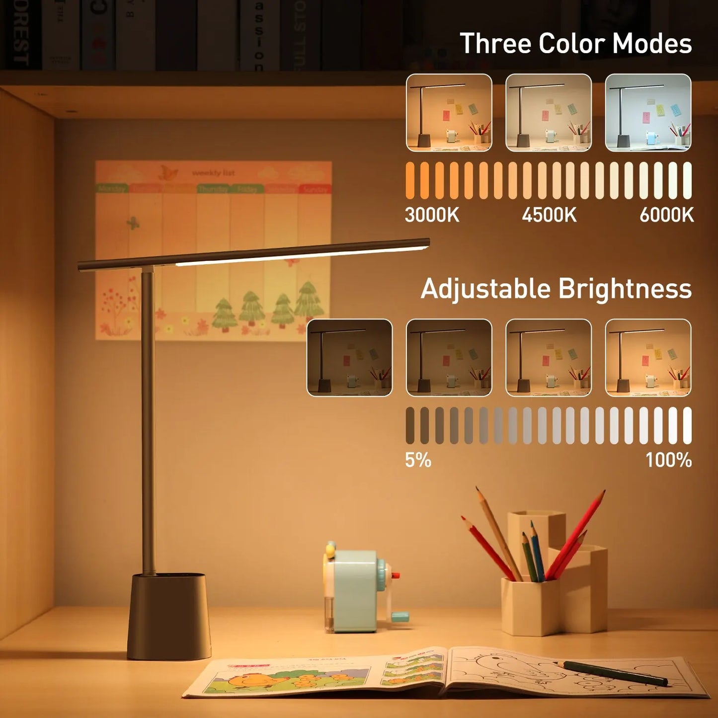 Baseus LED Desk Lamp Foldable Table Lamp Dimmable