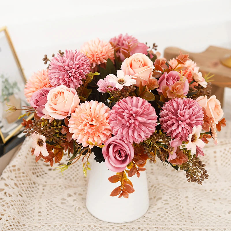 Rose Artificial Dandelion Flowers