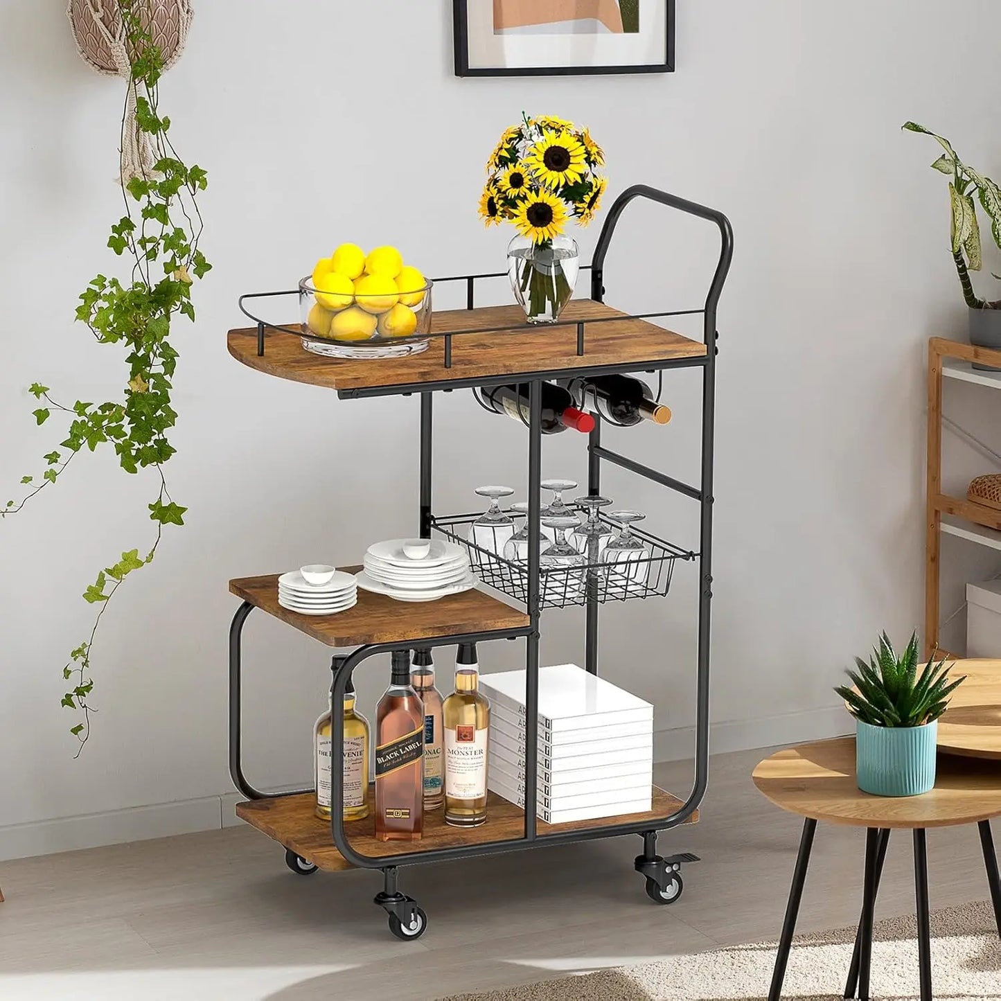 Bar Cart for Home, Liquor Beverage