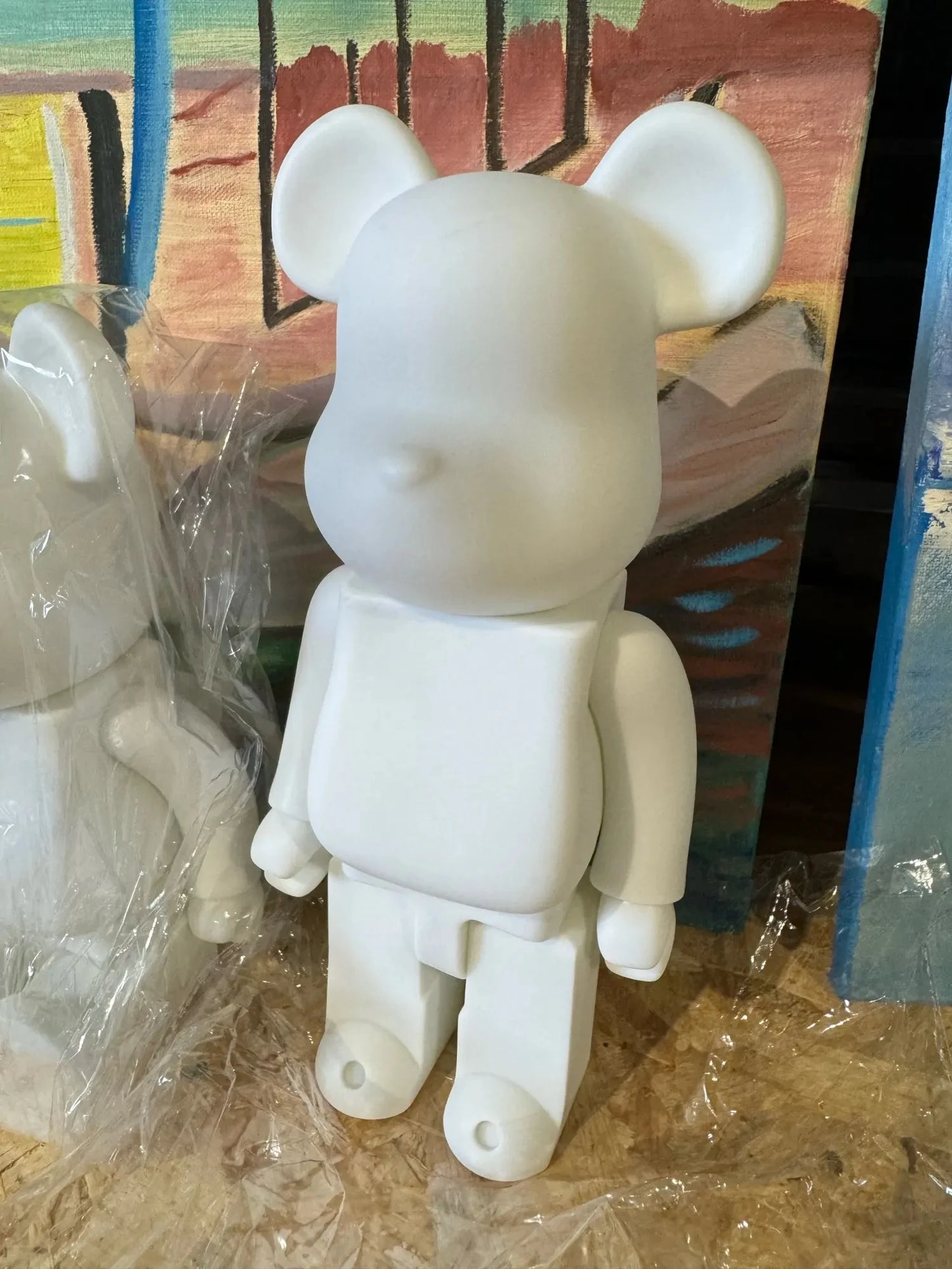 28cm Bear Statue Paint Block Bear Decor Desktop Ornaments