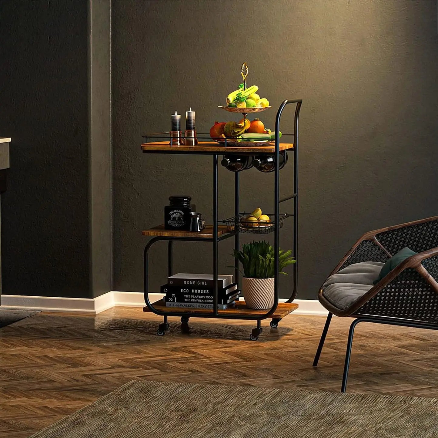 Bar Cart for Home, Liquor Beverage