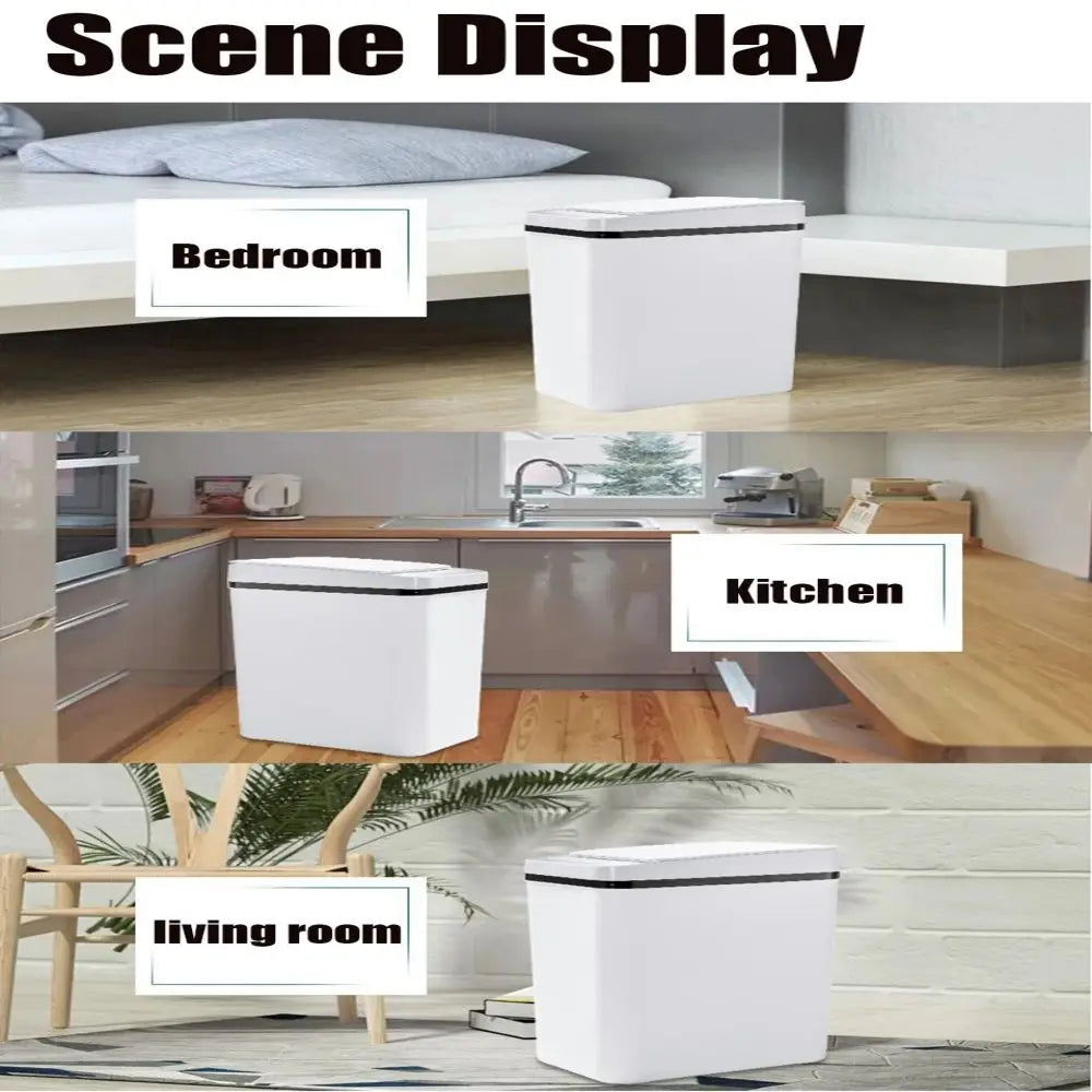 Bathroom Touchless Trash,12L Motion Sensor-Activated