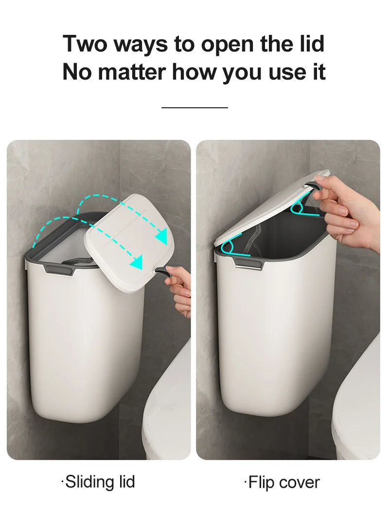 Can Wall Mounted Hanging Trash With Lid