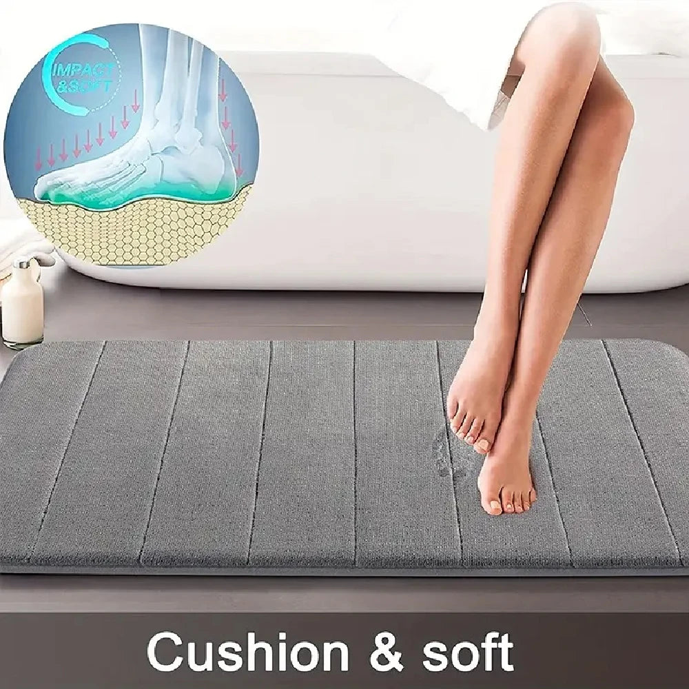 3 Pcs Bathroom Rug Set Soft Foot Mat Absorbent Memory Foam