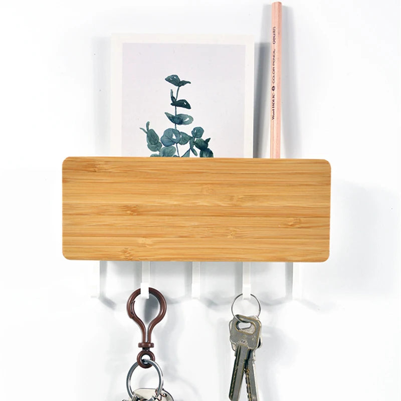 Wall Hanging Bamboo Key Hanger Holder