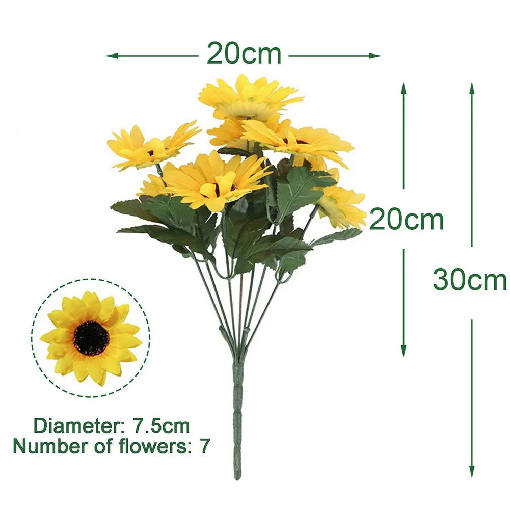 7 Heads Artificial Sunflower Flowers Bouquet
