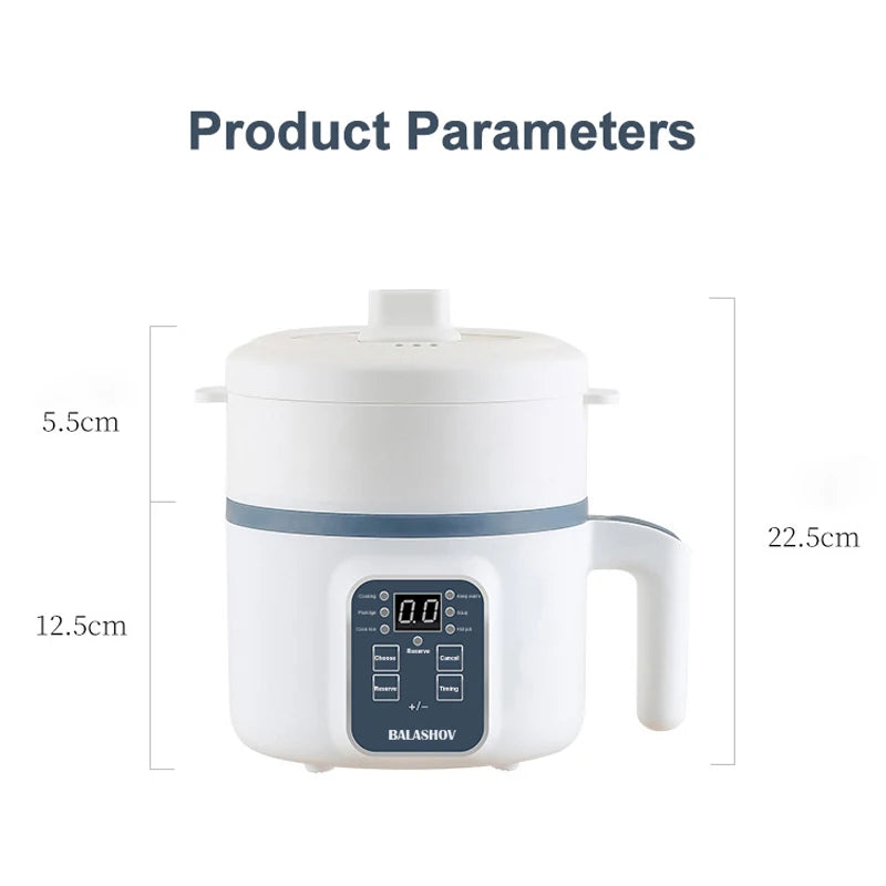 1.7L Electric Rice Cooker Single Double Layer 220V Multi Cooker Non-Stick