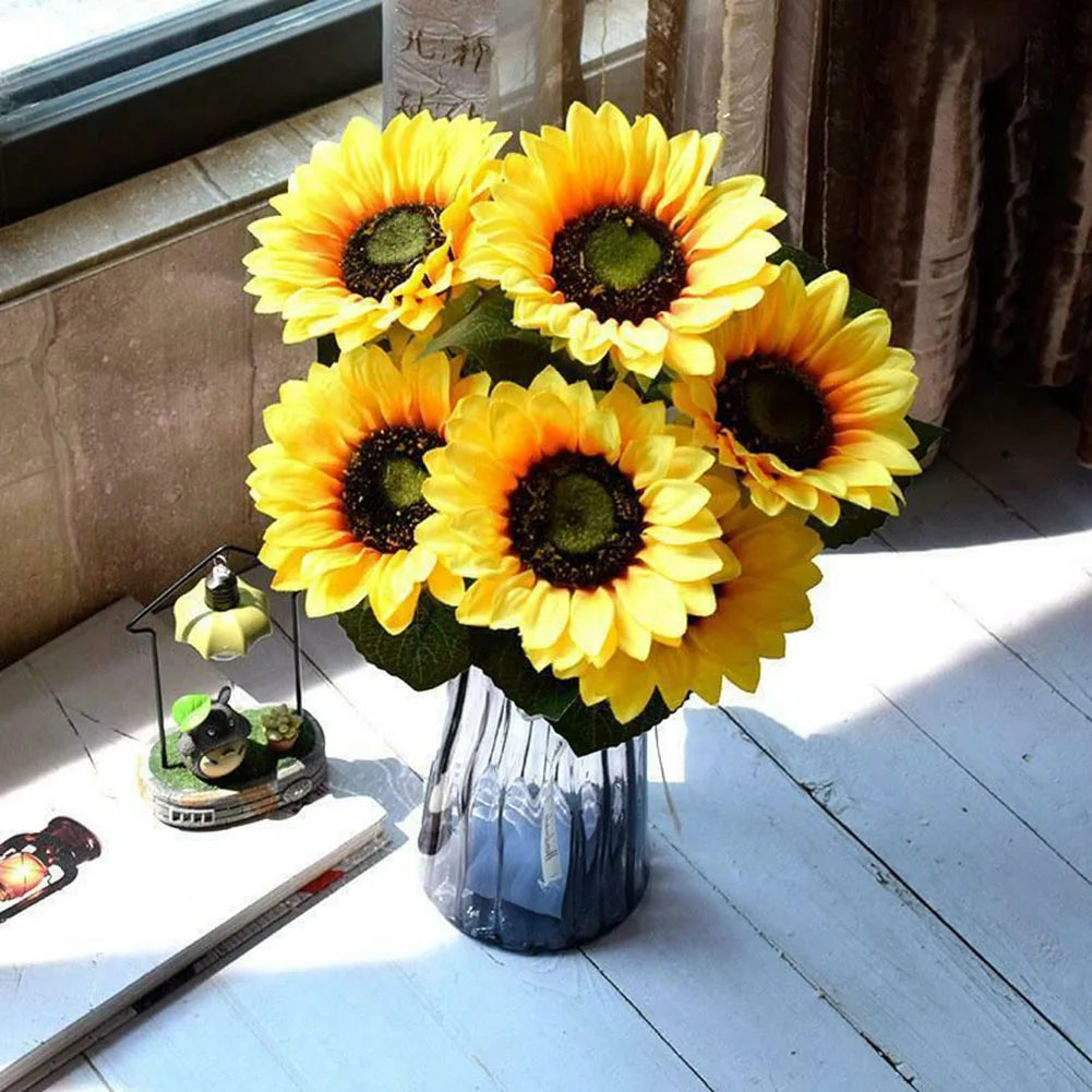 7 Heads Artificial Sunflower Flowers Bouquet